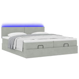 vidaXL Lit ottoman avec matelas et éclairage LED 160x200cm