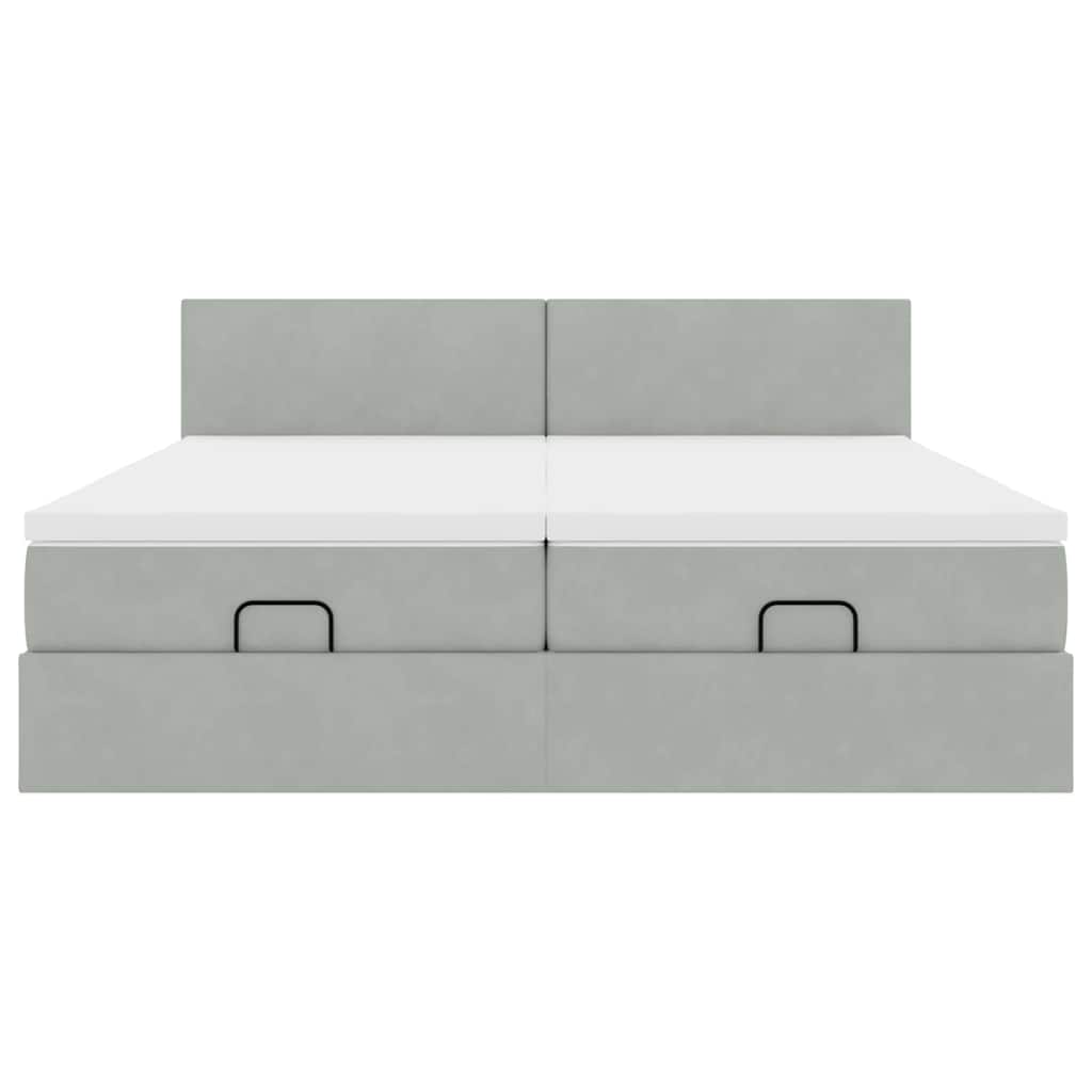 vidaXL Lit ottoman avec matelas et éclairage LED 160x200cm