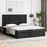 vidaXL Ottoman bed with mattresses 160x200cm artificial leather black