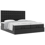 vidaXL Ottoman bed with mattresses 160x200cm artificial leather black
