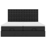 vidaXL Ottoman bed with mattresses 160x200cm artificial leather black