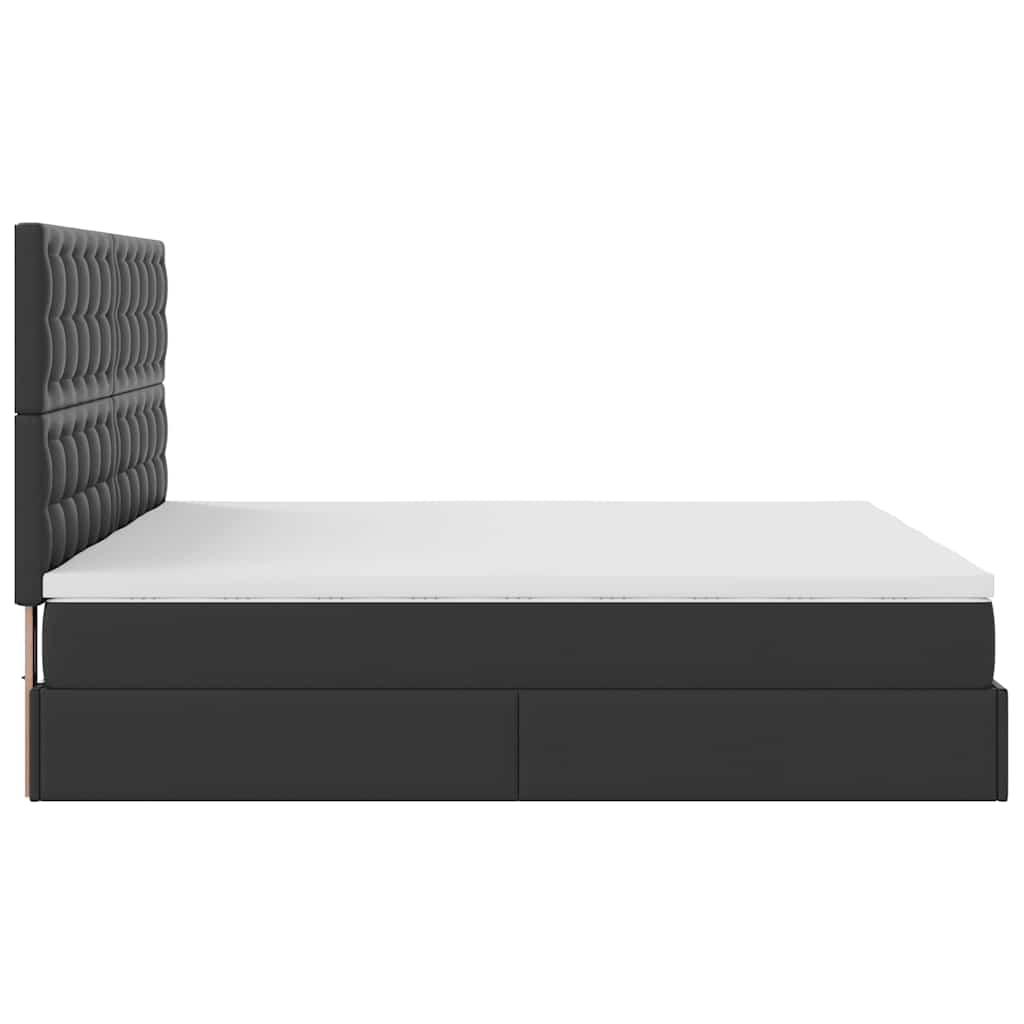 vidaXL Ottoman bed with mattresses 160x200cm artificial leather black