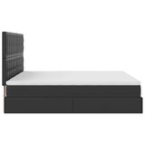 vidaXL Ottoman bed with mattresses 160x200cm artificial leather black