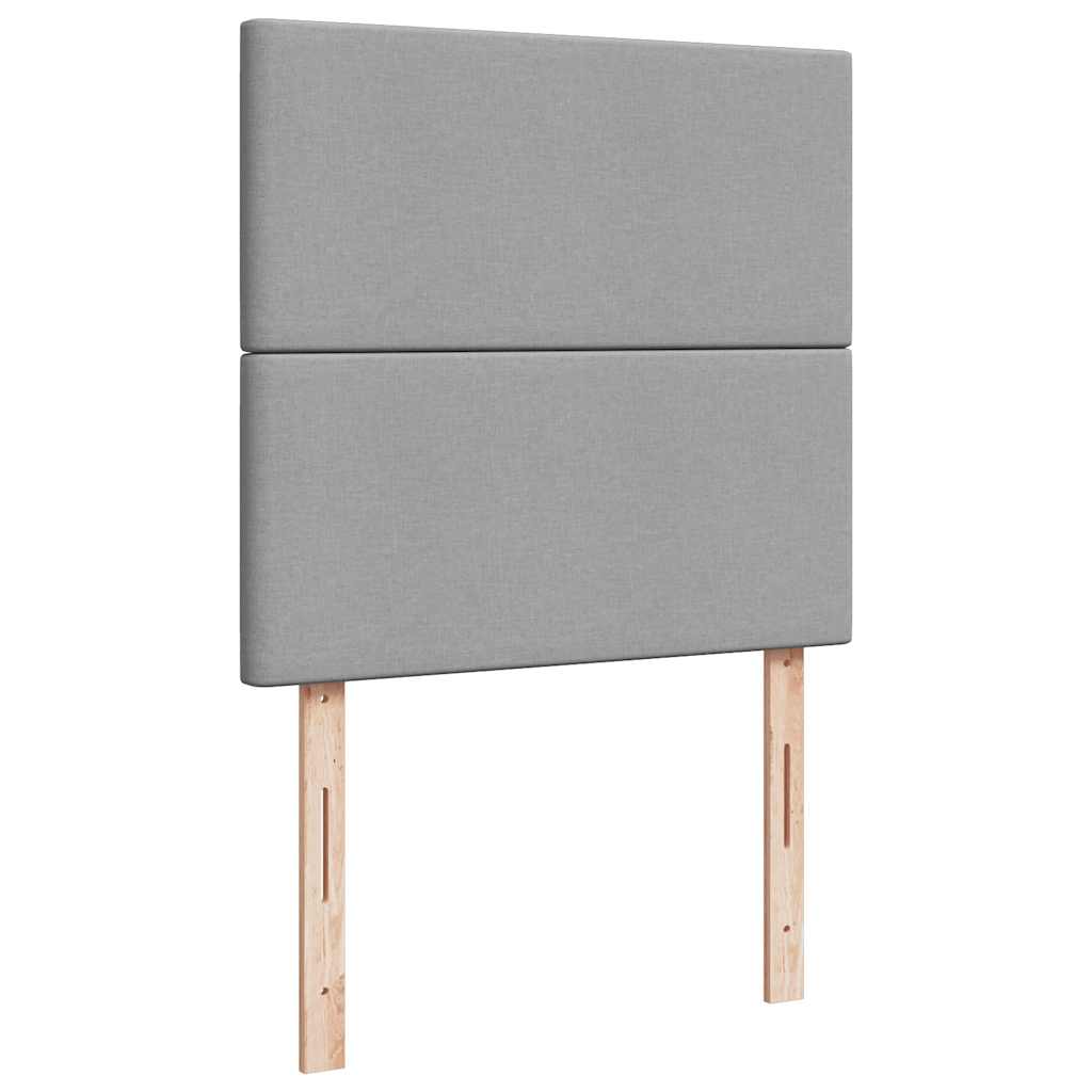vidaXL Ottoman bed with mattresses 160x200cm fabric light grey