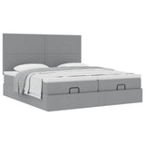 vidaXL Ottoman bed with mattresses 160x200cm fabric light grey