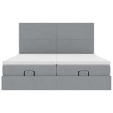 vidaXL Ottoman bed with mattresses 160x200cm fabric light grey