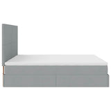 vidaXL Ottoman bed with mattresses 160x200cm fabric light grey