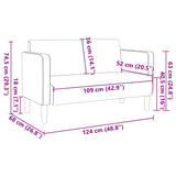 vidaXL Loveseat sofa 109 cm corduroy light grey