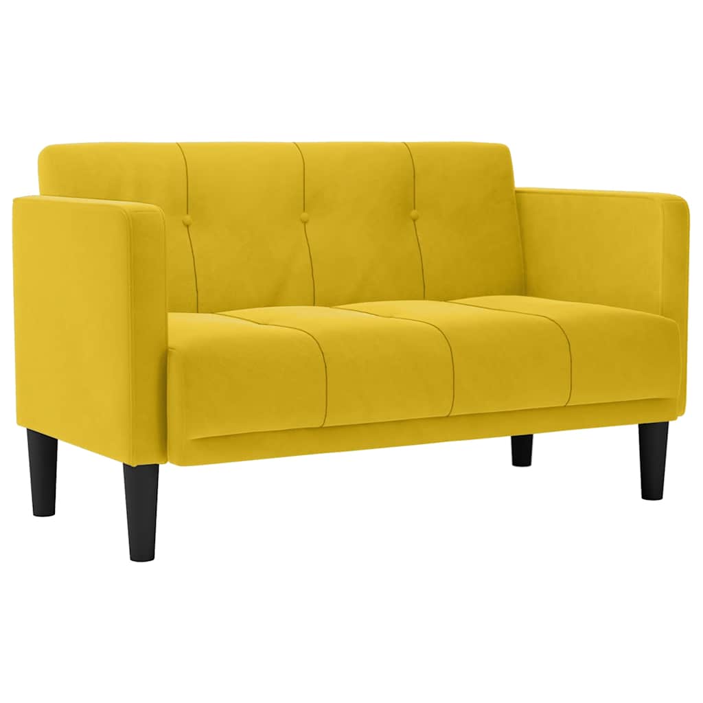 vidaXL Loveseat yellow 111 cm velvet