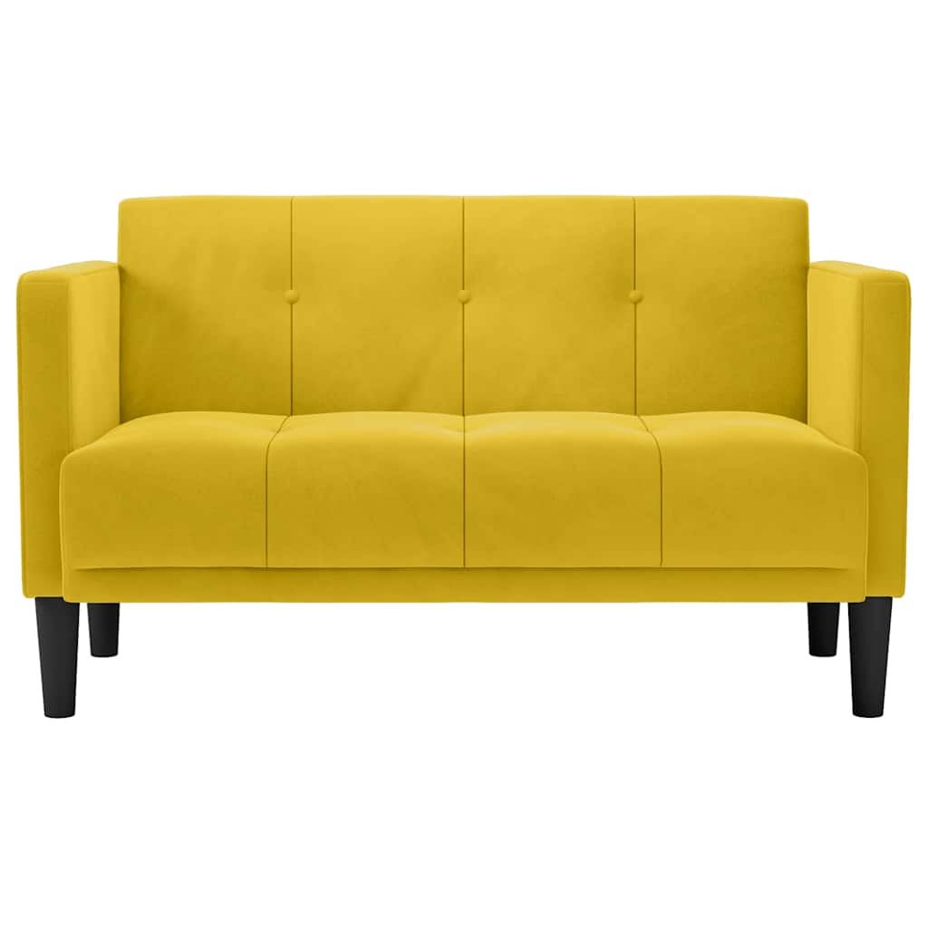 vidaXL Loveseat yellow 111 cm velvet