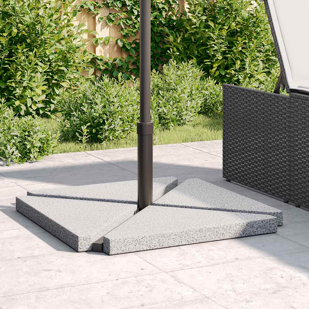 vidaXL Ensemble de 5 pieds de parasol de jardin en granit et acier