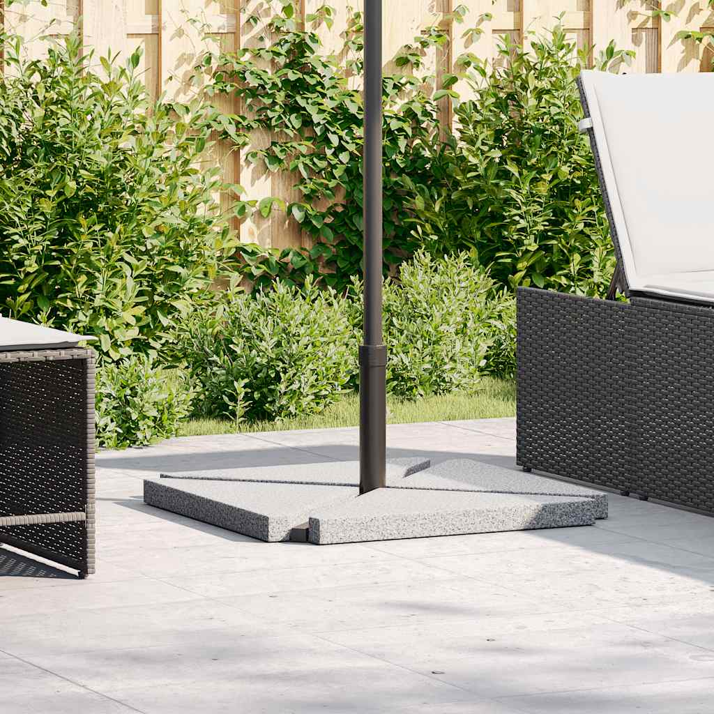 vidaXL Ensemble de 5 pieds de parasol de jardin en granit et acier