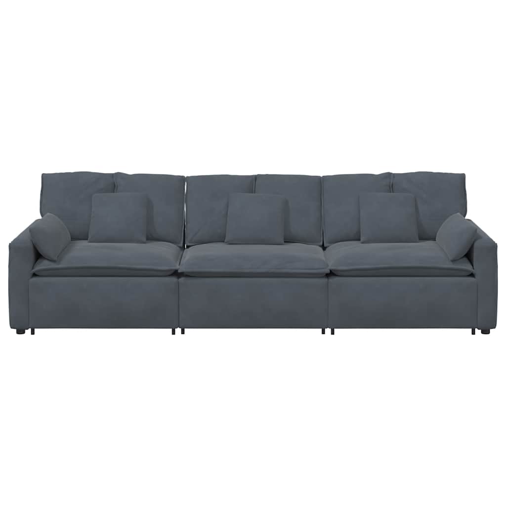 vidaXL Modulaire bank met kussens blauw
