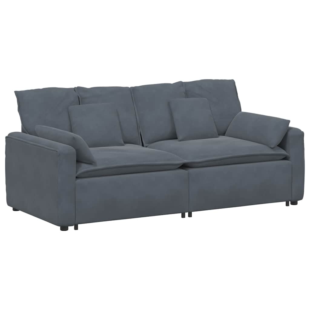 vidaXL Modulaire bank met kussens blauw