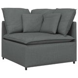 vidaXL Modulaire bank met kussens stof lichtgrijs