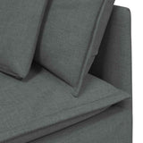 vidaXL Modulaire bank met kussens stof lichtgrijs