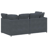 vidaXL Modulaire bank met kussens fluweel lichtgrijs