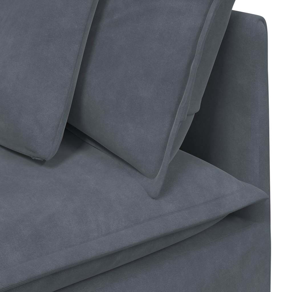 vidaXL Modulaire bank met kussens fluweel lichtgrijs
