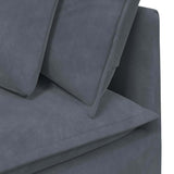 vidaXL Modulaire bank met kussens fluweel lichtgrijs