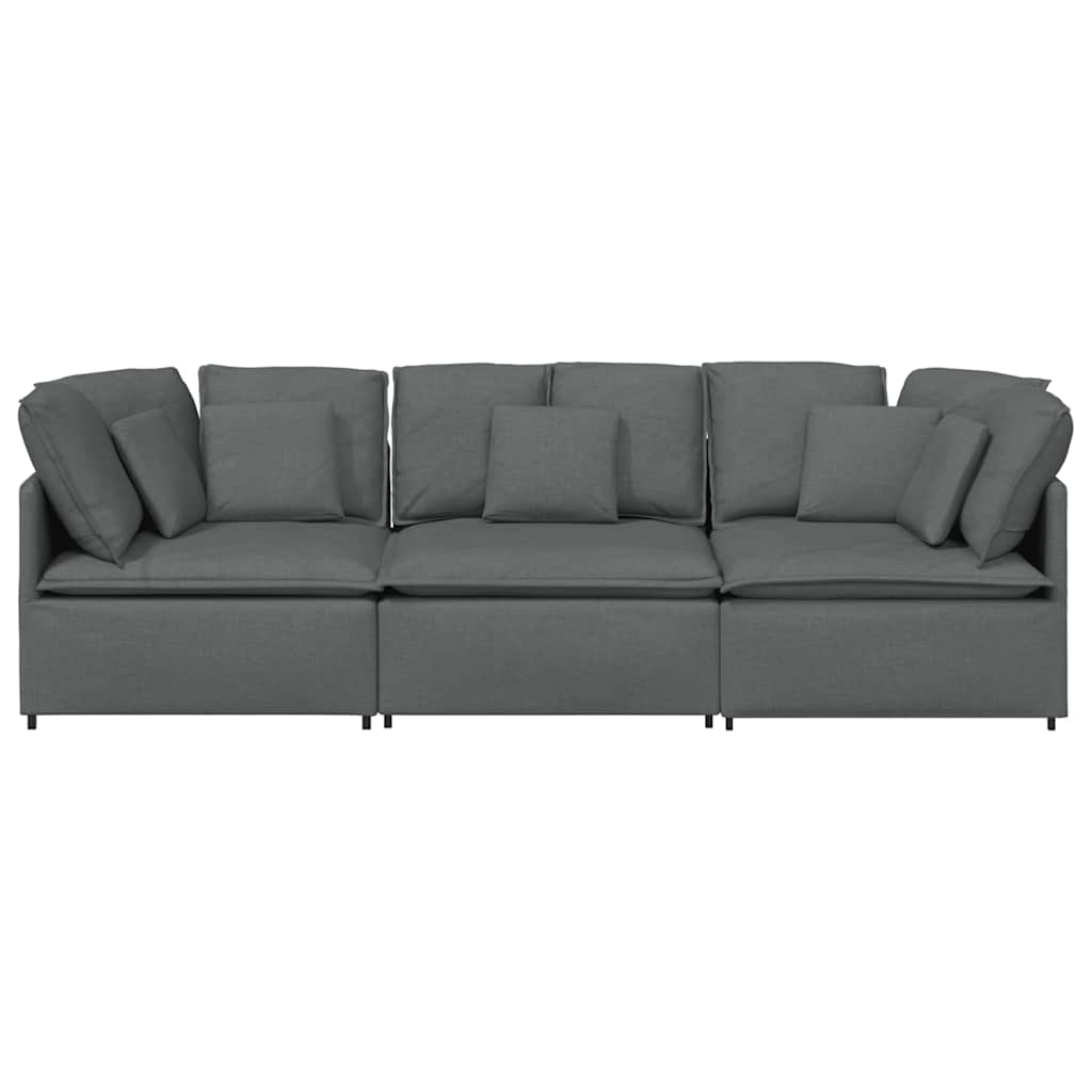vidaXL Modular sofa with cushions fabric light grey
