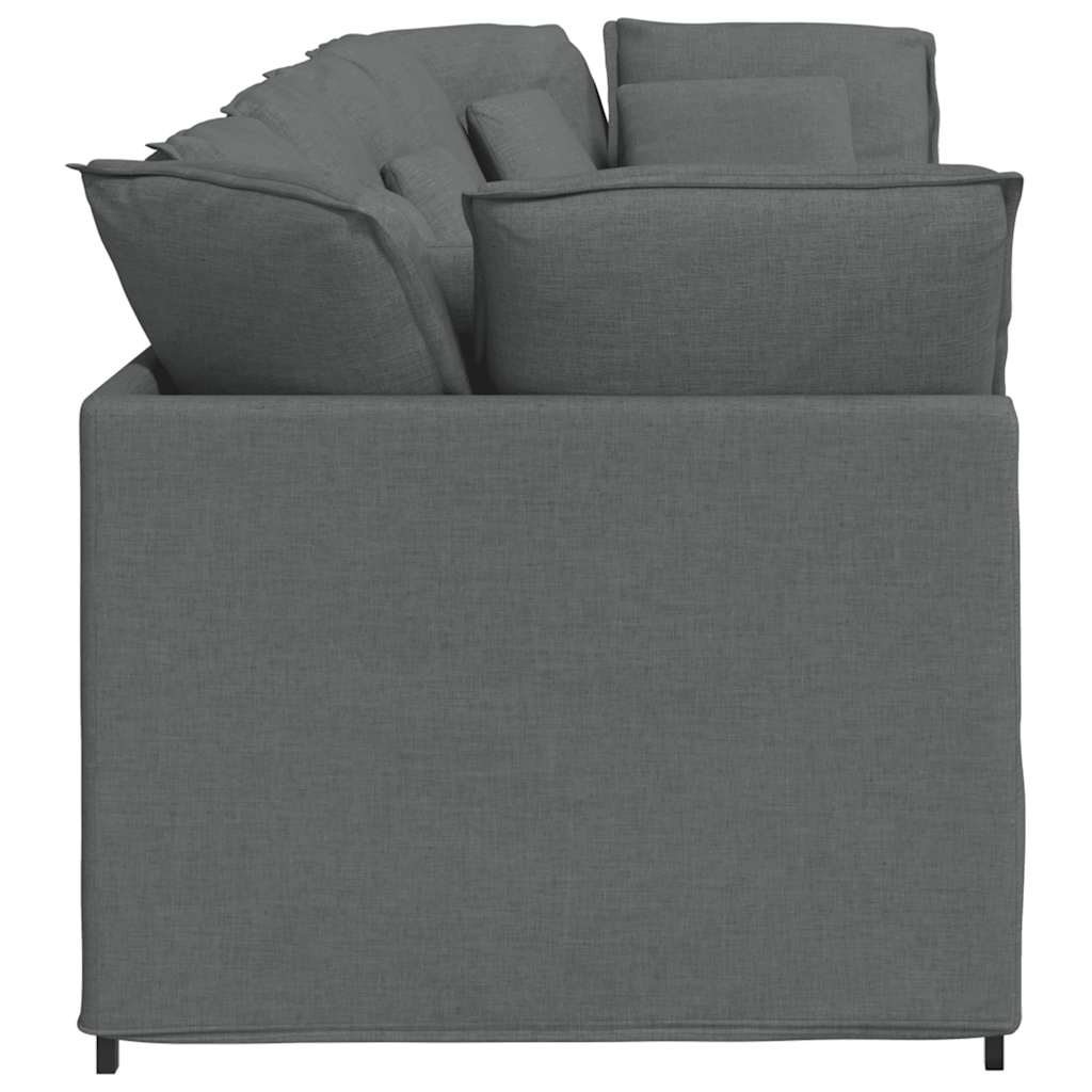 vidaXL Modular sofa with cushions fabric light grey