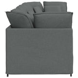 vidaXL Modular sofa with cushions fabric light grey