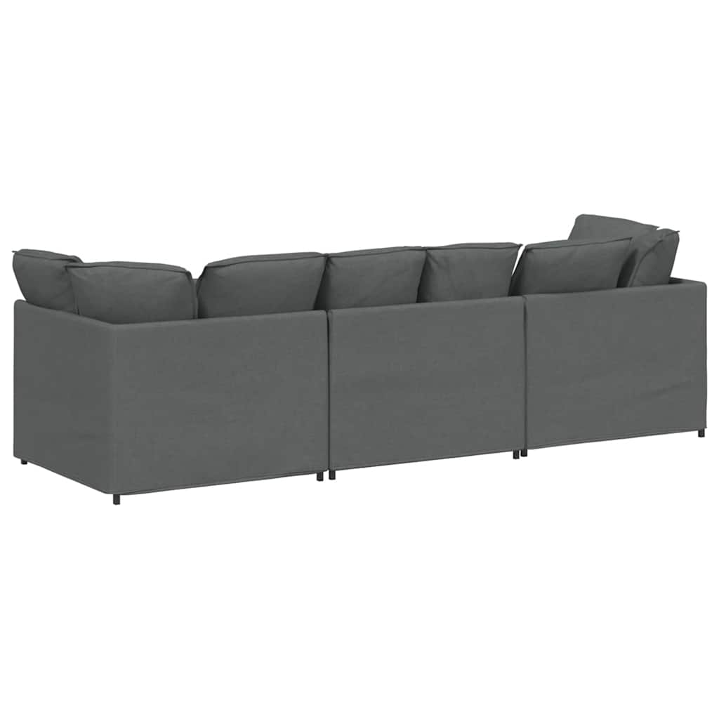 vidaXL Modular sofa with cushions fabric light grey