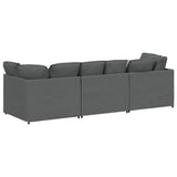 vidaXL Modular sofa with cushions fabric light grey