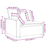 vidaXL Modulaire bank Armleuning eindmodule met kussens 100 cm