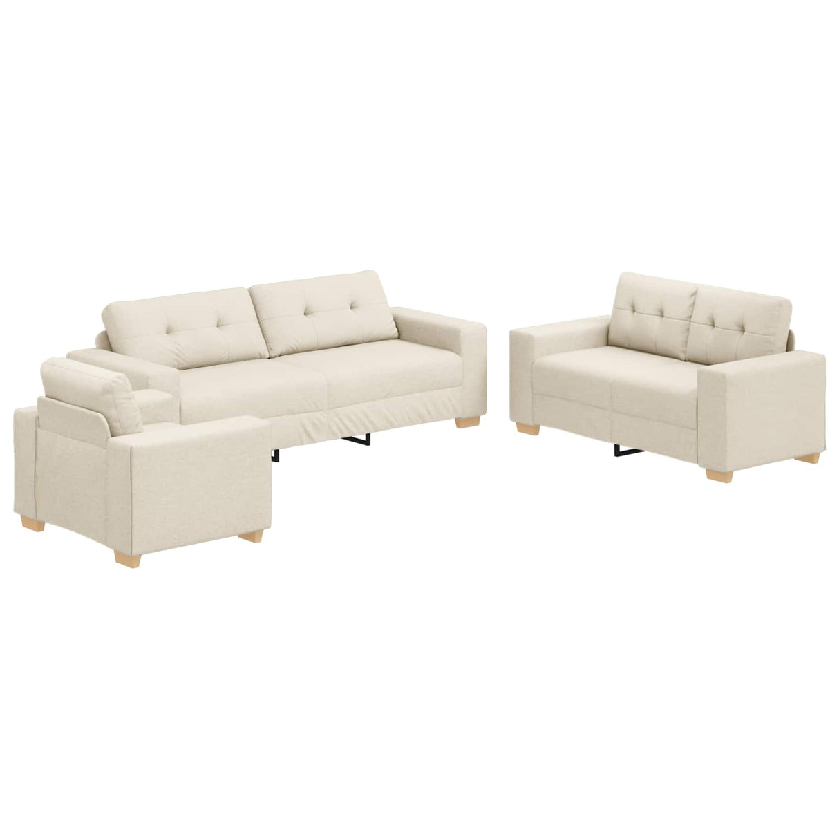 vidaXL Banque 2 pcs Beige 221 x 80 x 80 cm Linnenmix Stoffen
