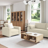 vidaXL Bank 3 pcs Beige 219 x 80 x 82 cm Linnenmix Stoffen