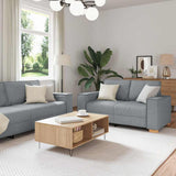 vidaXL Bank 3 pcs Lichtgrijs 220 x 80 x 84 cm Linnenmix Stoffen