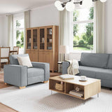 vidaXL Bank 3 pcs Lichtgrijs 220 x 80 x 84 cm Linnenmix Stoffen