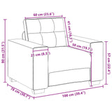 vidaXL Bankstel 3 pcs Lichtgrijs 221 x 80 x 80 cm Fluweel