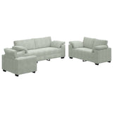 vidaXL 3-delige Loungeset met kussens fluweel lichtgrijs