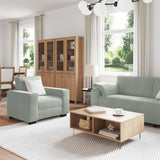 vidaXL 3-delige Loungeset met kussens fluweel lichtgrijs