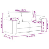 vidaXL 3-delige Loungeset met kussens fluweel lichtgrijs