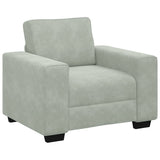 vidaXL 3-delige Loungeset met kussens fluweel lichtgrijs