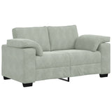vidaXL 3-delige Loungeset met kussens fluweel lichtgrijs