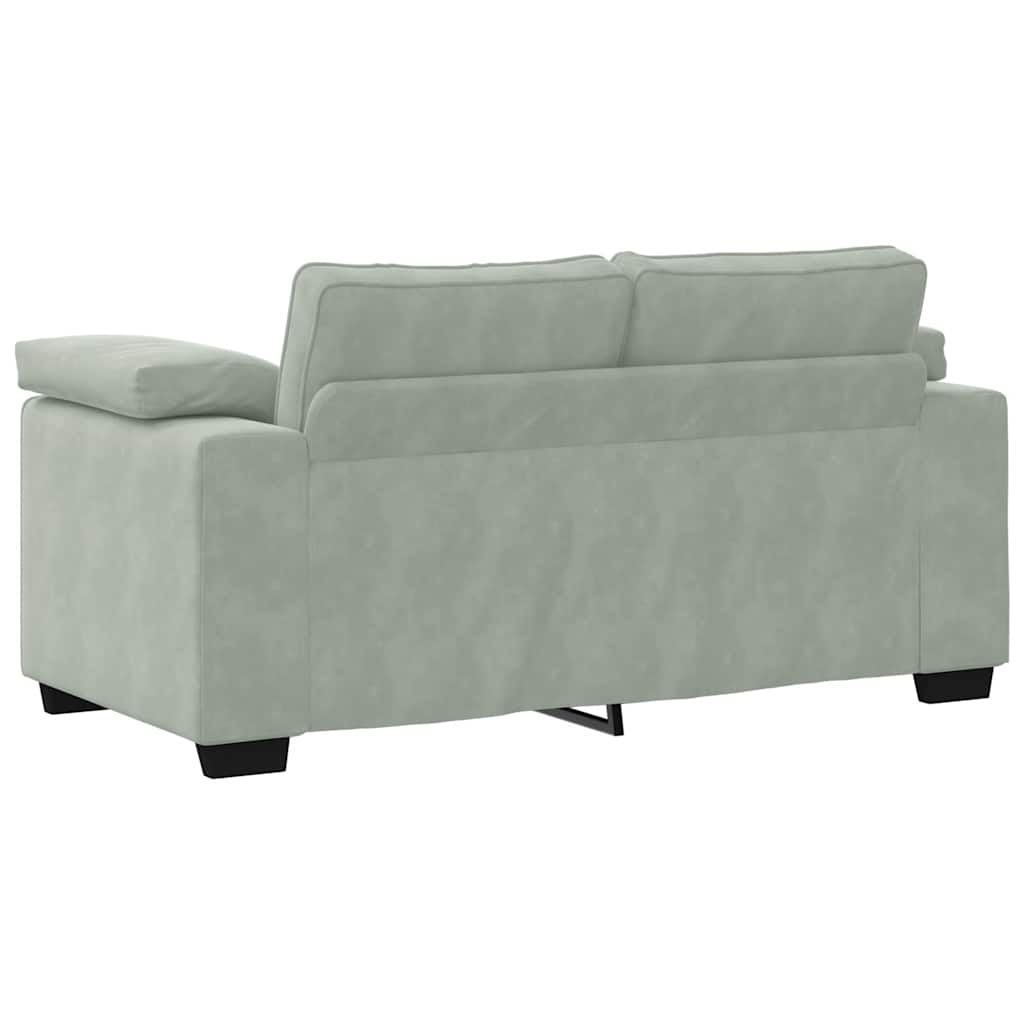 vidaXL 3-delige Loungeset met kussens fluweel lichtgrijs