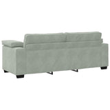 vidaXL 3-delige Loungeset met kussens fluweel lichtgrijs