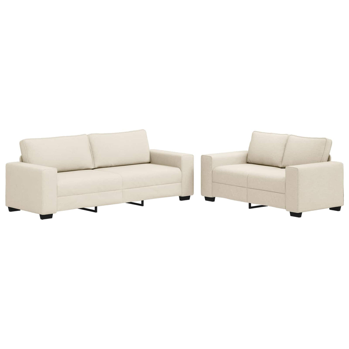 vidaXL Banque 2 pcs Beige 221 x 80 x 82 cm Linnenmix Stoffen
