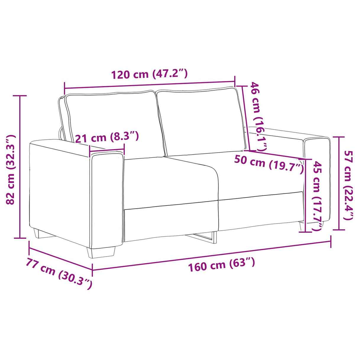 vidaXL Banque 2 pcs Beige 221 x 80 x 82 cm Linnenmix Stoffen