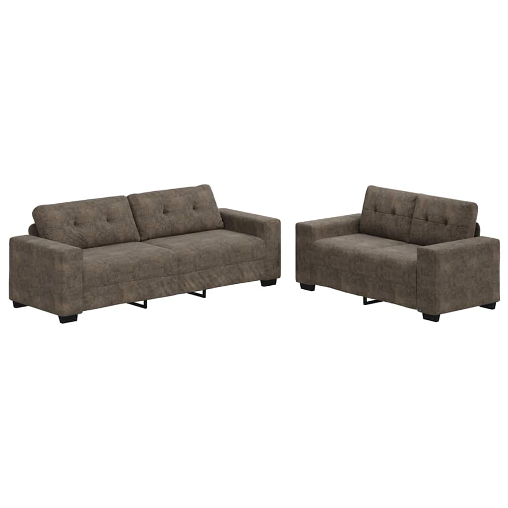 vidaXL | Bank | 2 pcs Donkergrijs 221 x 78 x 80 cm Kunstleer