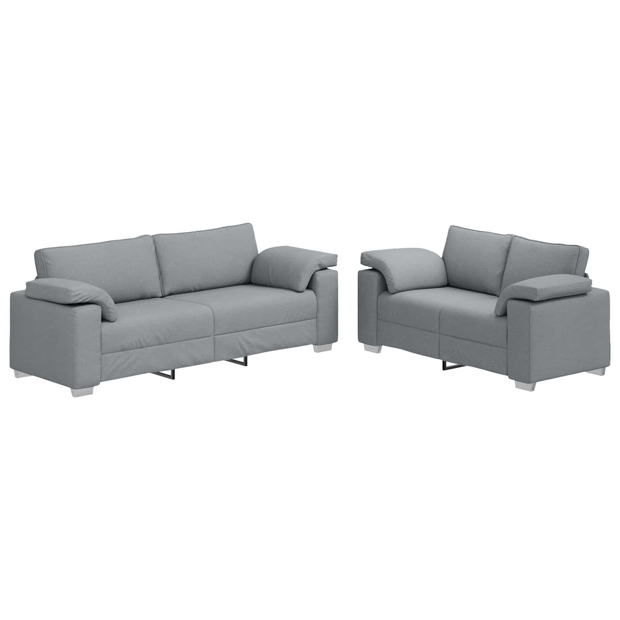 vidaXL Bank 2 pcs Lichtgrijs 219 x 80 x 82 cm Stof