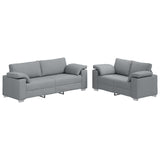 vidaXL Bank 2 pcs Lichtgrijs 219 x 80 x 82 cm Stof