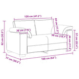 vidaXL Bank 2 pcs Lichtgrijs 219 x 80 x 82 cm Stof