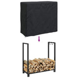 vidaXL Afdekhoes voor haardhoutrek Effen Zwart 61 x 122 x 106 cm Stof
