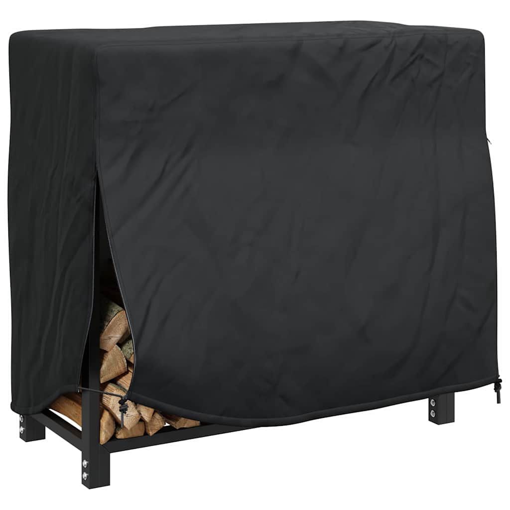 vidaXL Afdekhoes voor haardhoutrek Effen Zwart 61 x 122 x 106 cm Stof