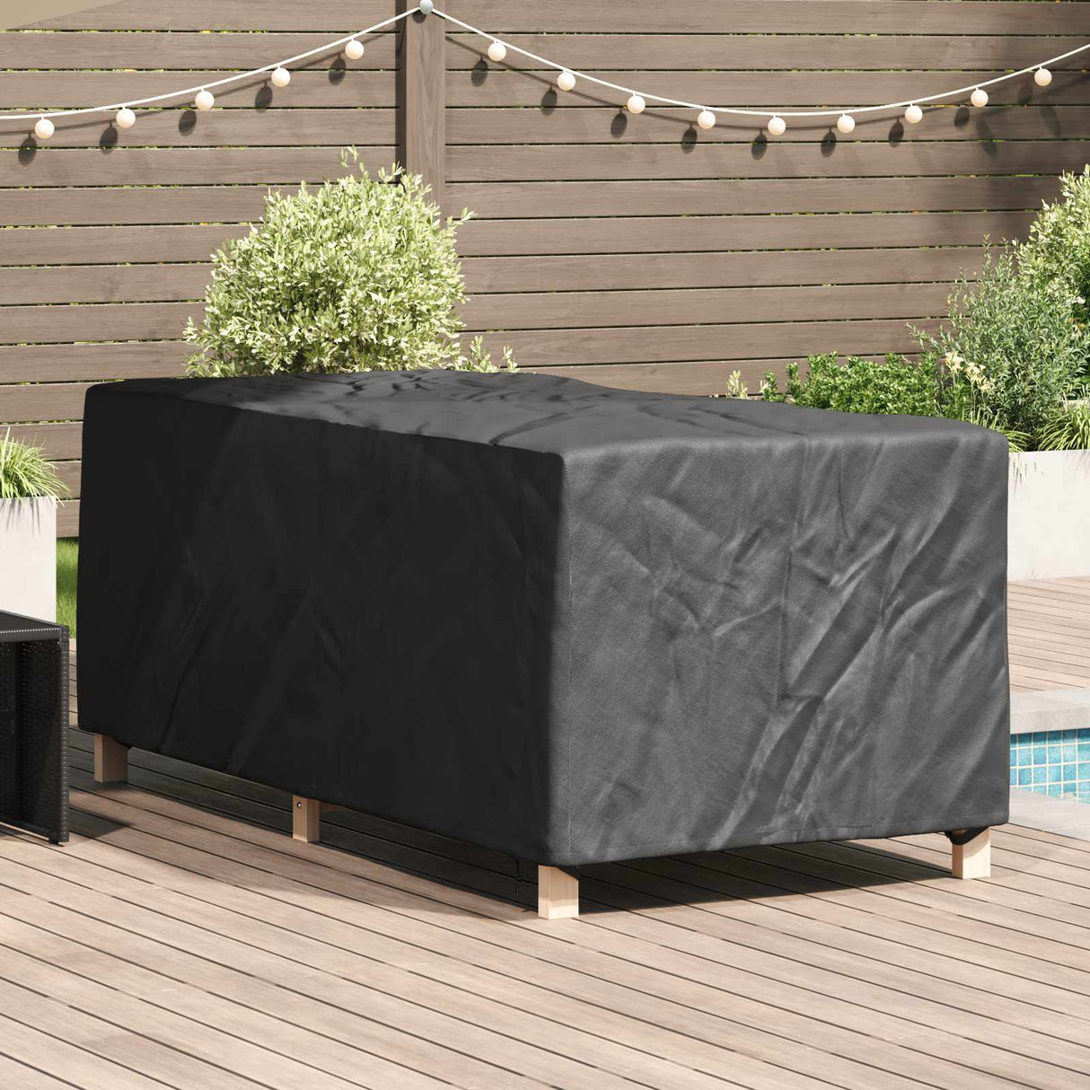 vidaXL Chaises longues Houes Effen Noir 205 x 100 x 70 cm Stof